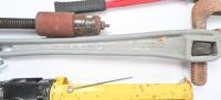 TOOLS: A group lot of&nbsp;miscellaneous tools including Ridgid&nbsp;pipe wrench, crimping tool and others. - 2