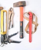 TOOLS: A group lot of&nbsp;miscellaneous tools including Ridgid&nbsp;pipe wrench, crimping tool and others. - 3