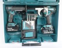 HAMMER DRILL IMPACT: A Makita 2 piece combo kit comprising of 18V LXT 2 speed hammer drill & 18V 1/4"&nbsp;impact driver with two batteries&nbsp;and Makita charger in original case
