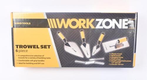TROWEL SET: A WorkZone 6 piece trowel set, new & boxed.