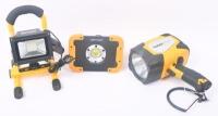 LIGHTS: A collection of three work lights including two by WorkZone and one by Lightway.