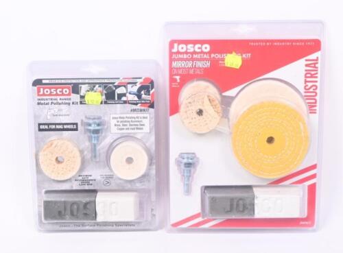METAL POLISHING: Two Josco industrial range metal polishing kits, for drill use. New & sealed in packet.