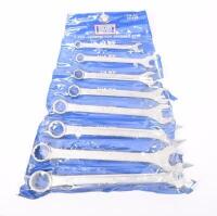 SPANNER SET: A Rolson 8pc combination spanner set, complete in tool roll.