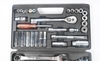 SOCKET SET: A Metrinch metric socket set in case. Looks to be missing one socket - 3