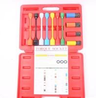 TORQUE SOCKET: A Genius Tools 11 piece torque socket set, includes 17, 19 & 21mm sockets