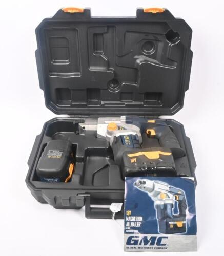 ALLNAILER: A GMC 18v magnesium allnailer, in case with two batteries and instruction manual