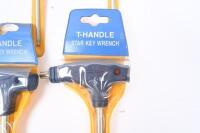 STAR KEY WRENCHES: A collection of T handle star key wrenches including sizes T-10,15,20,25,27,30,40,45 & 50.&nbsp; - 2