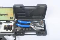 TOOLS: Four boxed tools including Rimac 2836 double flaring tool, Tor-kit-out impulse release, power punch kit and heavy duty tacker gun. - 5
