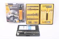 TOOLS: Three tools by WorkZone including hobby knife set, digital caliper and liquid transfer pump