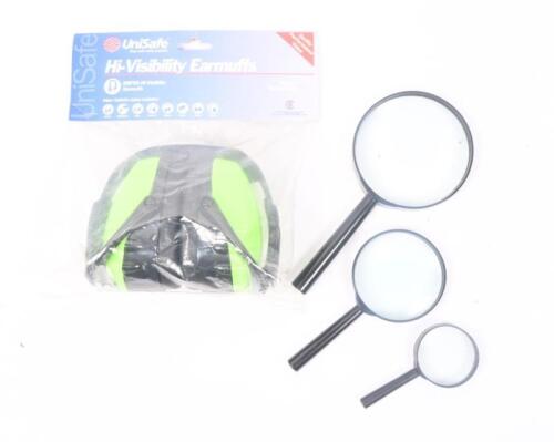 ACCESSORIES: A set of three magnifiers and set of UniSafe RbF95 earmuffs.