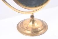 MIRROR: A nice brass framed vanity mirror on round base 58cm high, 40.5cm wide - 3