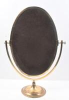 MIRROR: A nice brass framed vanity mirror on round base 58cm high, 40.5cm wide - 4