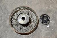 Royal Enfield: A 19", 40 spoke&nbsp;Royal Enfield&nbsp;rear&nbsp;wheel suitable for a Norton, Panther or Brough Superior with&nbsp;original sprocket&nbsp;and 8" reproduction cast iron brake drum [Sydney]