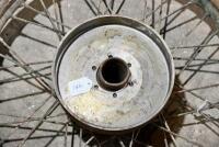 Royal Enfield: A 19", 40 spoke&nbsp;Royal Enfield&nbsp;rear&nbsp;wheel suitable for a Norton, Panther or Brough Superior with&nbsp;original sprocket&nbsp;and 8" reproduction cast iron brake drum [Sydney] - 2