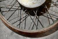 Royal Enfield: A 19", 40 spoke&nbsp;Royal Enfield&nbsp;rear&nbsp;wheel suitable for a Norton, Panther or Brough Superior with&nbsp;original sprocket&nbsp;and 8" reproduction cast iron brake drum [Sydney] - 4
