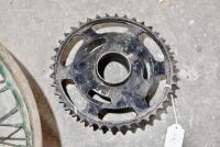 Royal Enfield: A 19", 40 spoke&nbsp;Royal Enfield&nbsp;rear&nbsp;wheel suitable for a Norton, Panther or Brough Superior with&nbsp;original sprocket&nbsp;and 8" reproduction cast iron brake drum [Sydney] - 5