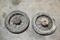 NORTON: A 19" Norton&nbsp;WM2 front and rear wheel&nbsp;circa 1930's. Both wheels are&nbsp;complete with brake assembly [Sydney]