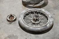 NORTON: A 19" Norton&nbsp;WM2 front and rear wheel&nbsp;circa 1930's. Both wheels are&nbsp;complete with brake assembly [Sydney] - 9
