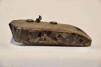 DOUGLAS: A 1920s Douglas flat petrol tank with fittings, possibly DT,&nbsp;approx. 58cm long, 24cm wide at front [Sydney]