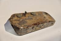 DOUGLAS: A 1920s Douglas flat petrol tank with fittings, possibly DT,&nbsp;approx. 58cm long, 24cm wide at front [Sydney] - 3