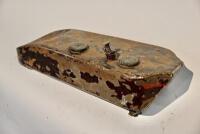 DOUGLAS: A 1920s Douglas flat petrol tank with fittings, possibly DT,&nbsp;approx. 58cm long, 24cm wide at front [Sydney] - 4