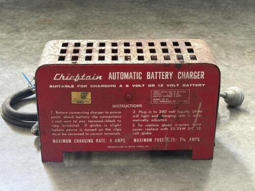CHIEFTAIN: A vintage Chieftain automatic battery charger, manufactured by Motor Spares LTD