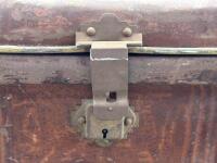 TRUNK: A vintage metal trunk, 56cm wide, 32cm deep, 29cm high. - 2