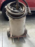 TROLLEY: A oil trolley with a Mobil Mobilgrease 20kg drum with pump and hose. - 2