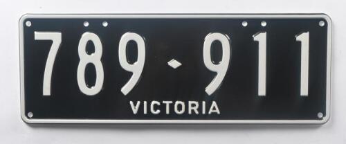 2 · Six-Digit Victorian Custom Numeric plates '789-911', sold with rights to display [Location: Cheltenham, VIC]
