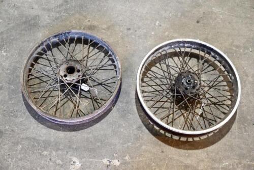 178 · BSA: A pair of 19" BSA M20 rear wheels, one with axle and bearings, the other bare [Sydney]