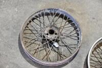 BSA: A pair of 19" BSA M20 rear wheels, one with axle and bearings, the other bare [Sydney] - 2
