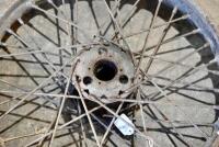 BSA: A pair of 19" BSA M20 rear wheels, one with axle and bearings, the other bare [Sydney] - 4