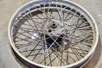 BSA: A pair of 19" BSA M20 rear wheels, one with axle and bearings, the other bare [Sydney] - 9