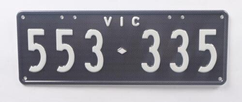 3 · Six-Digit Victorian Custom Numeric plates '553-335', sold with rights to display [Location: Cheltenham, VIC]