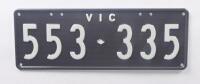 Six-Digit Victorian Custom Numeric plates '553-335', sold with rights to display [Location: Cheltenham, VIC]
