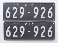 Six-Digit Victorian Custom Numeric plates '629-926', sold with rights to display [Location: Cheltenham, VIC] - 2