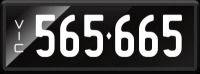 VIC Numerical Number Plate &lsquo;565.665&rsquo; finished in Prestige style with one standard and one slim line plate included. Sold with rights to display.
