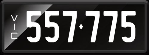 VIC Numerical Number Plate ‘557.775’ finished in Prestige style with one standard and one slim line plate included. Sold with rights to display.