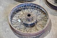 BSA: A group of 3 19", 40 spoke BSA front wheels, believed to be M20, no bearings, no brakes [Sydney] - 4