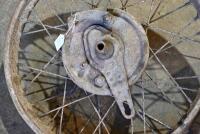 BSA: Front and rear BSA wheels, believed M20, front complete with front wheel speedo drive, brakes and axle, rear wheel complete with axle, brakes and spaces [Sydney] - 7