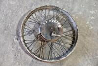 NORTON: A 19", 40 spoke Norton front wheel circa 1930's complete with speedo drive and&nbsp;brake drum [Sydney]