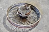 NORTON: A 19", 40 spoke Norton front wheel circa 1930's complete with speedo drive and&nbsp;brake drum [Sydney] - 3