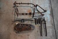 DOUGLAS: A rare Douglas S1/S2 frame number CF 757, believed 1921-1925 and possibly a Brooklands racing frame, 500 or 750 OHV with original tank suitable for template, forks, handlebars and springs [Sydney]