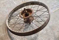 WHEEL: A single 19" front wheel, believed to be British Hub Company, complete with brake and sprocket [Sydney] - 5