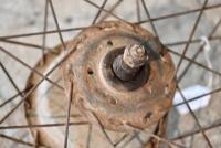 WHEEL: A single 19" front wheel, believed to be British Hub Company, complete with brake and sprocket [Sydney] - 8