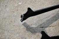 AJS: A rigid rear stand, believed to be from a circa 1940s-1950s AJS or Matchless [Sydney] - 4