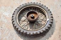 TRIUMPH: A pair of front and rear 19" 1940/1950 wheels, believed Triumph, no brakes, no axle [Sydney] - 4