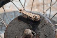 &nbsp;NORTON: A single 19" Norton&nbsp;WM2 front wheel, complete with brake and axle, circa 1930's [Sydney] - 3