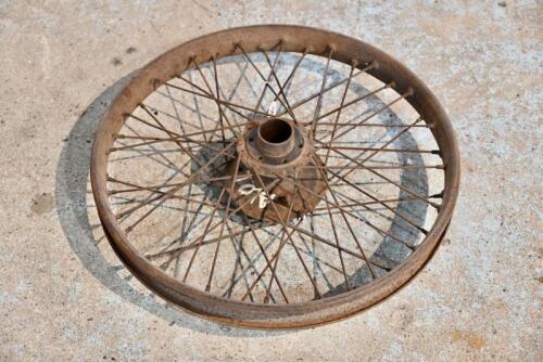 241 · WHEEL: A single 21" rear wheel, believed to suit Norton or Royal Enfield, circa 1920s [Sydney]