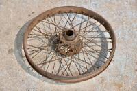WHEEL:&nbsp;A single 21" rear wheel, believed to suit Norton or Royal Enfield, circa 1920s [Sydney]
